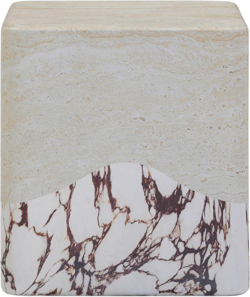 First of a Kind Side Table in Breccia,Travertine Concrete