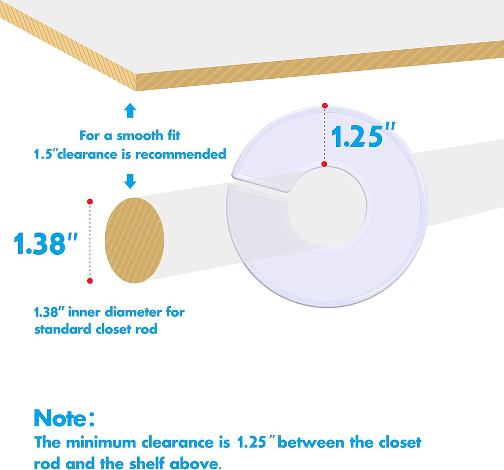 Vantasii 30 Pack White Round Clothing Size Closet Rack Dividers Hangers with 1 Bonus Marker (Outer 3.5”, Inner 1.38” in Diameter)