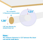 Vantasii 30 Pack White Round Clothing Size Closet Rack Dividers Hangers with 1 Bonus Marker (Outer 3.5”, Inner 1.38” in Diameter)