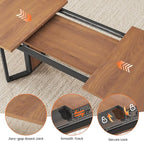 Itaar 5-Piece Dining Table Set for 4-6 People, 63" Extendable Kitchen Table and 4 Cushion Chairs, Dining Room Table with MDF Board & Metal Frame for Small Space, Easy Clean, Brown