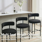 Boucle Dining Chairs Set of 2, Mid Century Modern Dining Room Chairs with Barrel Backrest, Upholstered Rust Kitchen Chairs for Dining Room, Restaurant