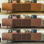 94.48" Mid Century Modern TV Stand for TVs up to 70"-90",Tv Console with 4 Storage Cabinets, Media Furniture for Living Room or Bedroom,Walnut