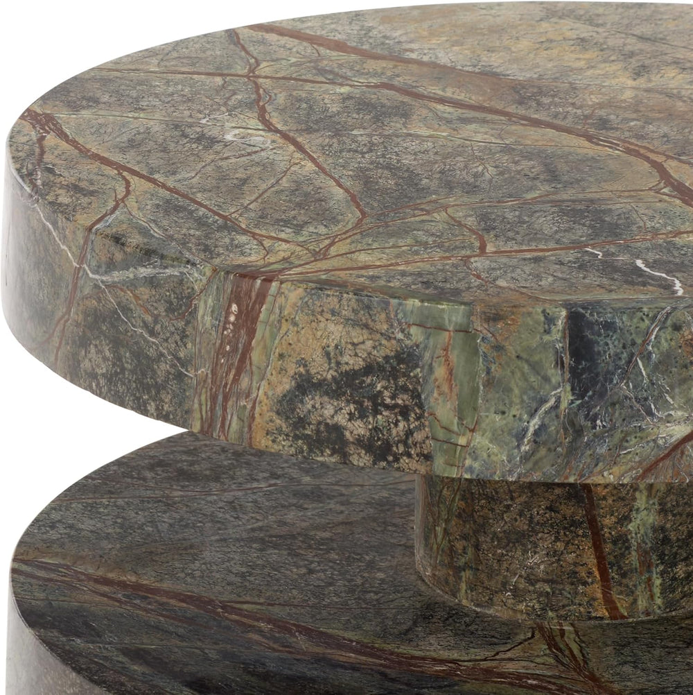 SAFAVIEH Couture Collection – Danny Green & Brown Stacked Round Marble Ac...