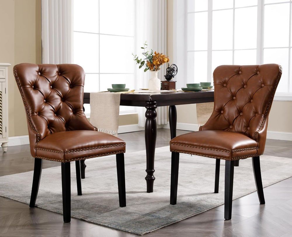 EALSON Modern Dining Chairs Set of 6 Mid Century Leather Dining Room Chairs w...