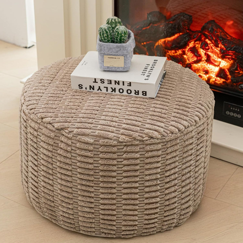 Asuprui Pouf Ottoman Round Foam Filled Foot Rest Stool Floor Pouf Footrest | ...
