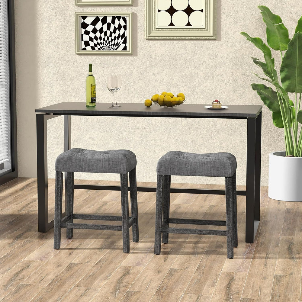 Giantex 24" Bar Stools Set of 4, Backless Counter Height Saddle Bar Stoo...