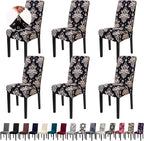 Chair Covers, Stretch Kitchen Dining Room Chair Covers Set of 6, Removable Washable Dining Chair Slipcovers for Home, Hotel, Banque