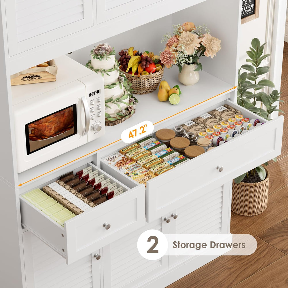 HIFIT 71" Tall Kitchen Pantry Cabinet with Spacious Countertop, 47.2&quo...