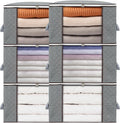 combocube 6 Pack Closet Organizers and Storage Containers, Clothes Storage Bins, Storage Bags with Large Clear Window & Handles for Comforter, Pillow, Quilt, Bedding, Clothes