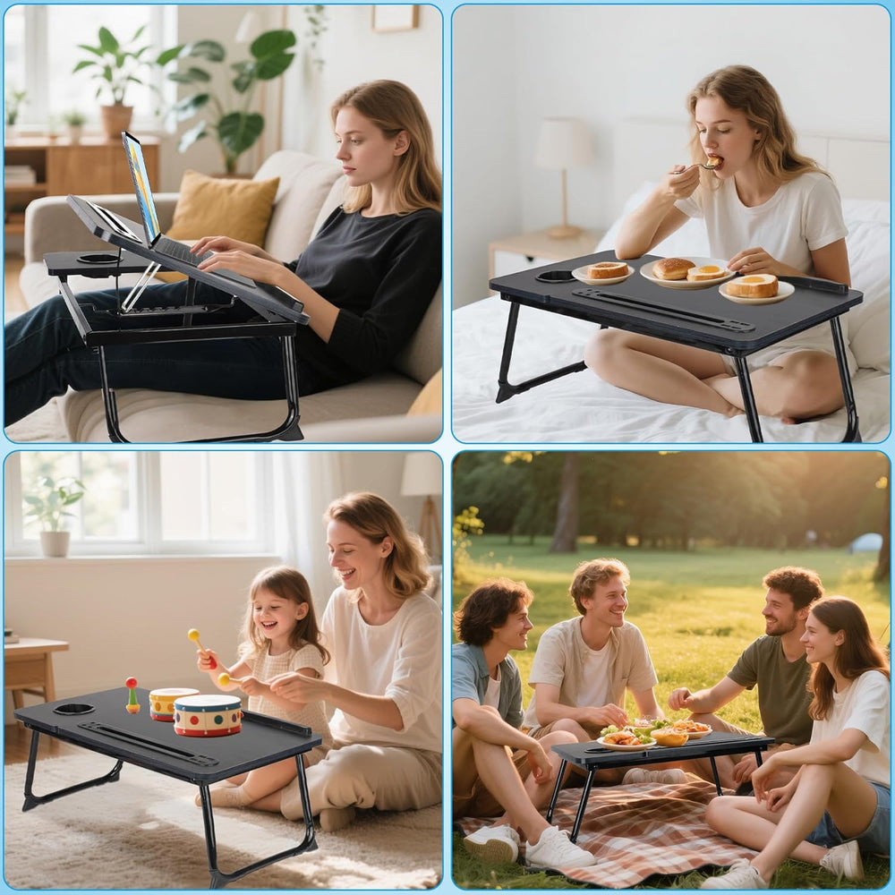 Laptop Bed Desk, Adjustable Lap Desk, Small Laptop Table with USB Charge Port...