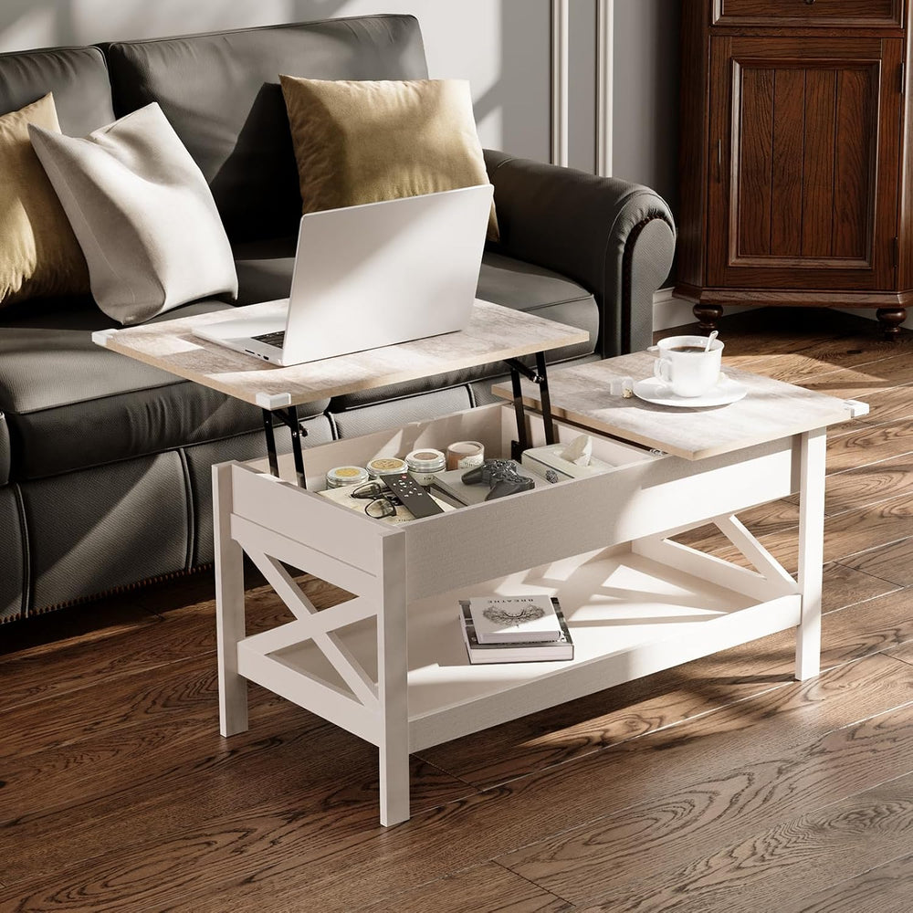 Lift Top Coffee Table with Storage, Small Coffee Table with Hidden Compartmen...