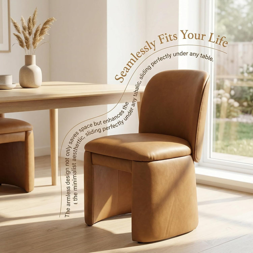 Hyfirm Modern Upholstered Dining Chairs Set of 4, Faux Leather Accent Side Di...