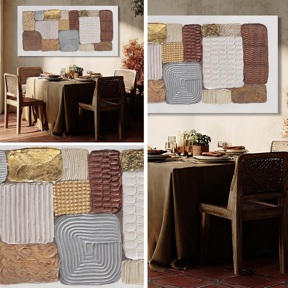 Dolidoteart Canvas Wall Art, Large Abstract Wall Art Print in Neutral Brown B...