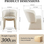 NORDICANA Barrel Dining Room Chair with Arms, Faux Fur Accent Chair for Kitchen, Living Room, Upholstered Single Sofa Chair, Off-White