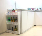 Laundry Room Organizer, Mobile Shelving Unit Organizer with 3 Large Storage Baskets, Gap Storage Slim Slide Out Pantry Storage Rack for Narrow Spaces