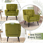 NicBex Modern Accent Chair for Living Room Upholstered Foam Filled Living Room Chairs with Metal Legs Velvet Cozy Lounge Armchair for Living Room Bedroom,Green