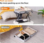 Heybly Luggage Rack for Guest Room, Pack of 2, Steel Folding Suitcase Stand with Storage Shelf for Bedroom, Hotel, Foldable Steel Frame, Guest Room 26.2" L x 14.4" W x 20.5" H, Black HLR004B2