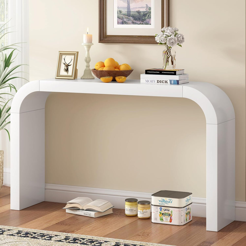52" Curved Console Table for Entryway Modern Arched Console Table Entry ...