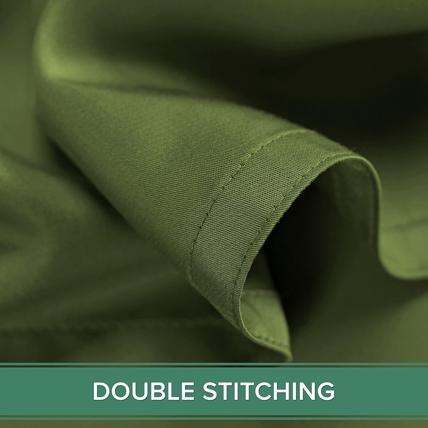 King Pillowcases by Pure Bamboo, Genuine 100% Organic Viscose Derived from Bamboo, Luxuriously Soft & Cooling, Double Stitching, Envelope Closure (2 King Pillowcases, Pesto)