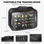 Enamel Pin Display Bag EVA Hard Shell Pin Trading Book, 18 Page Collectible Pin Board, Pin Display Case for Collectors, Suitable for Storing Enamel Pins, Sports Pins, Earrings and Brooches