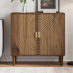 Sideboard Buffet Cabinet with Storage,Walnut Sideboard Buffet with Doors and Adjustable Shelf,Wooden Storage Cabinet, 31.3”W x 15.0”D x 30.6”H