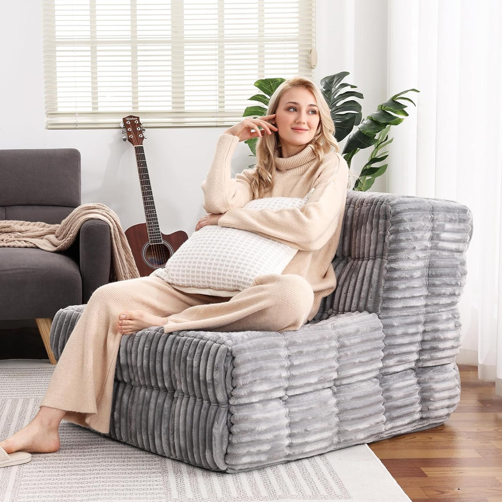 Hybrid Bean Bag Beanbag Chair for Adults Fireside Floor Togo Sofa with High D...