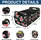 Deosk Car Trunk Organizer for SUV, Car Organizers and Storage with 6 Pocket, Car Accessories for Women/Men 50L Waterproof Polyester Trunk Organizer(Medium, Floral)
