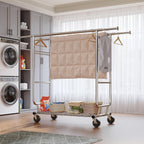 Raybee Clothes Rack Load 630LBS, Heavy Duty Clothes Rack, Rolling Clothing Racks for Hanging Clothes with Wheels, Adjustable & Commercial Garment Rack, 22" D x 75" W x 68" H