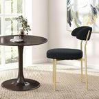 3-Piece 23.6" Round Dining Table Set for 2 with Upholstered Chairs – Space-Saving Modern Small Kitchen Cafe Bistro Set(Black Boucle Chair)