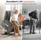 Power Lift Recliner Chair for Elderly with Vibration Massage and Lumbar Heating, Electric Lift Recliner Sofa with USB Charging Port and Side Pocket, Adjustable Lift Chair for Living Room Comfort