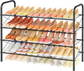 Hoctieon 4 Tier Mesh Style Shoe Rack, Entryway Shoe Shelf, Shoe Storage Organizer, Shoe Rack for Closet, Space Save for Bathroom, Garage, Hallway, Bedroom, Living Room, Black