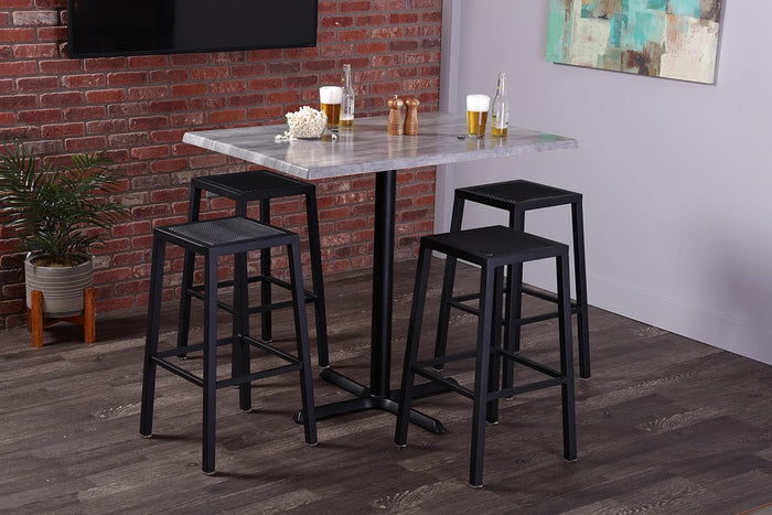 HBS 30" x 48" White Marble, Indoor/Outdoor All-Season EnduroTop Table Top