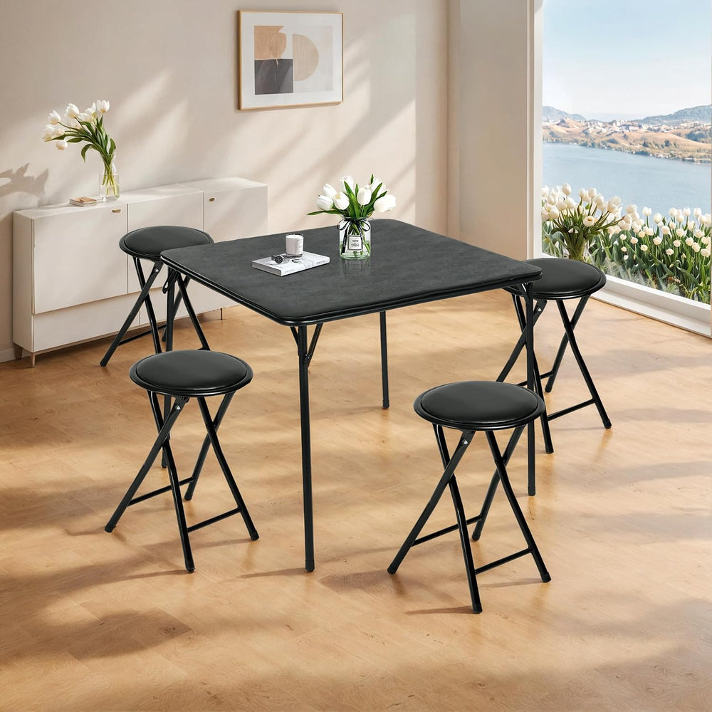 Homy Casa 18-Inch Backless Folding Stools with Soft Seat, Portable Waterproof...