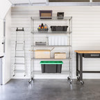 Seville Classics UltraDurable Heavy Duty NSF Solid Steel Wire Rack Storage Unit Organizer for Garage, Warehouse, Office, Restaurant, Classroom, Kitchen, 5-Tier Shelving, 48" W x 18" D