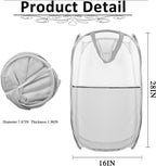 Collapsible Pop Up Laundry Hamper, Extra Large Mesh Foldable Laundry Basket, 28" x 16" x 16" (Grey)