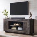 OKD Modern 70" TV Stand, Entertainment Center for TVs Up to 80", Media Console with Large Open Storage & Side Cabinets, Thick Wood Design for Living Room, Dark Rustic Oak