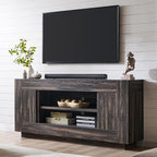 OKD Modern 70" TV Stand, Entertainment Center for TVs Up to 80", Media Console with Large Open Storage & Side Cabinets, Thick Wood Design for Living Room, Dark Rustic Oak