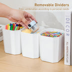 Citylife 17 QT Plastic Storage Box with Removable Tray and 6 Detachable Tall Inserts Craft Organizers and Storage Clear Storage Container for Organizing Crayon, Craft, Sewing, Playdoh, 4 Packs