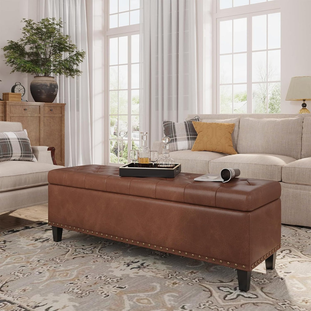 FiveWillowise 51 Inch Storage Ottoman Bench,Large End of Bed Storage Bench | ...