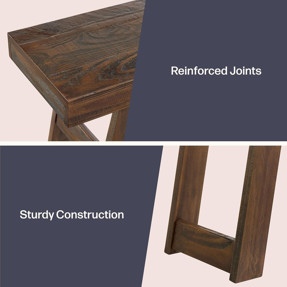 Alaterre Furniture Lawas Solid Wood Console Table, Brown, 36”x12”x32” | Moder...