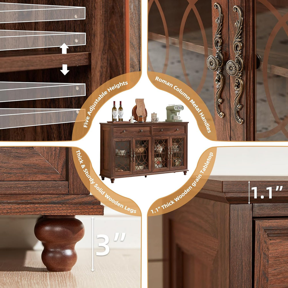Joaxswe Farmhouse Sideboard Buffet Cabinet with Storage,59" Large Creden...