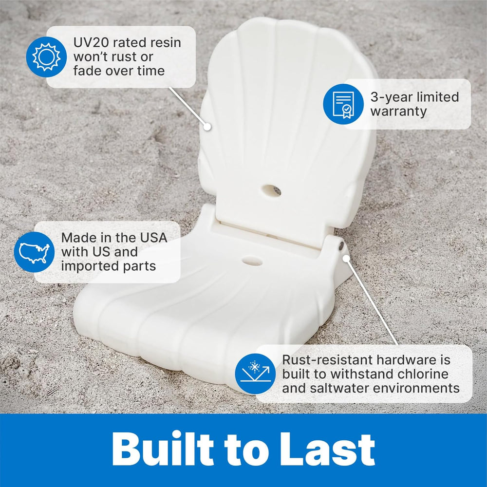 Step2 Seashell Flip Seat 2 Pack, Adult Portable Outdoor Chairs for Poolside, ...