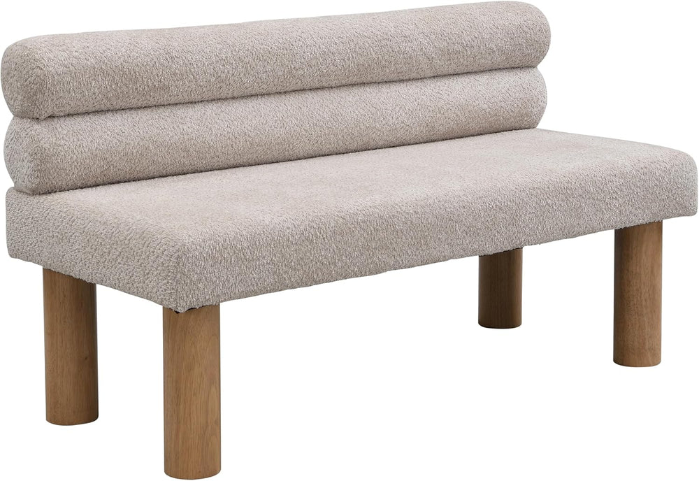 Merax Upholstered Dining Bench with Backrest | Bedroom Bench, End Of Bed Otto...