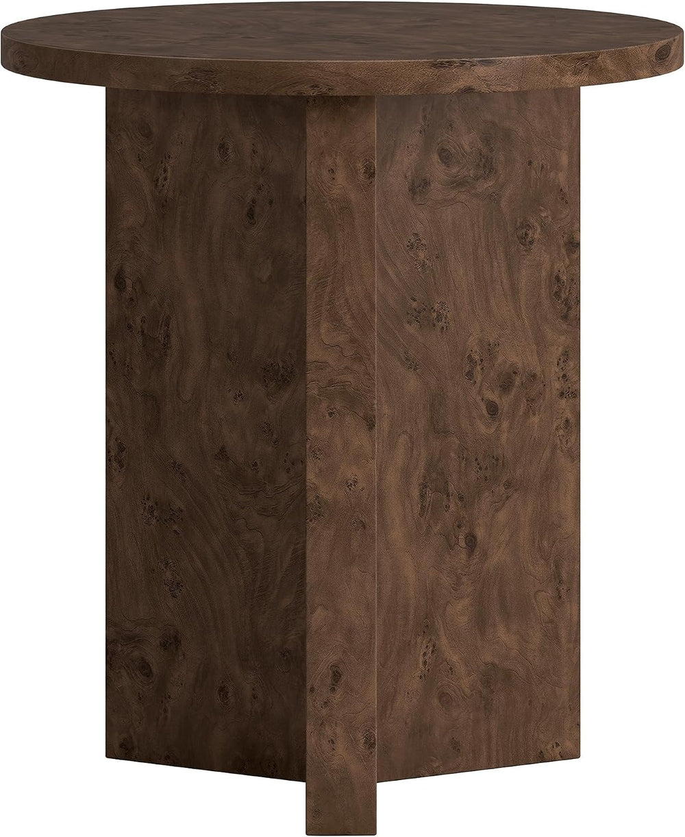 Henn&Hart 20" Scandinavian Round Wooden End Table, Side Table, Night...