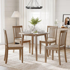 COLAMY Wooden Dining Room Chairs Set of 6, Spindle High Back Windsor Kitchen Side Chair, Farmhouse Dining Chairs for Kitchen, Dining Room, Light Brown