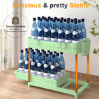 3 Pack Under Sink Organizers, 2-Tier Multi-Use Kitchen and Bathroom Organizers and Storage with Sliding Drawers，Bathroom Cabinet Organizer (Green, 12.8 Inch)