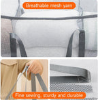 Large Collapsible Laundry Hamper, Gray Oxford Cloth 95L Capacity laundry basket with Handles, Breathable Mesh Design, Sturdy Steel Frame Clothes Hamper with Easy Carry 26.8x12.2x17.7 Inch