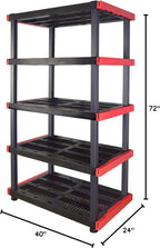 CX Craftsman, 5-Tier Highly Durable Storage Rack, 200lbs/shelf, (72.3H x 40W x 24D), Interlocking Shelving Unit and Weather-Resistant Design, American Made Garage Shelf