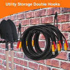 Wall Mounted Garage Hooks Tool Organizer, 10 Inch Garage Storage Hook Heavy Duty Utility Wall Hangers Black for Ladders, Hose, Garden Tools, Set of 4