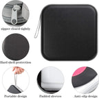 alavisxf xx CD Case, 48 Capacity Hard Plastic DVD Case Portable Zipper CD Case Holder Large Storage Disc Wallet Bag for Car Home Travel (Black, 48 Capacity)